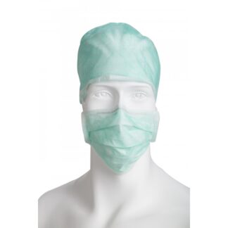 Σκούφια Non Woven Λάστιχο Πίσω Πράσινη για προστασία
