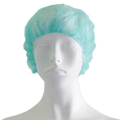 Σκούφια non woven με λάστιχο γύρω πράσινη 100τμχ