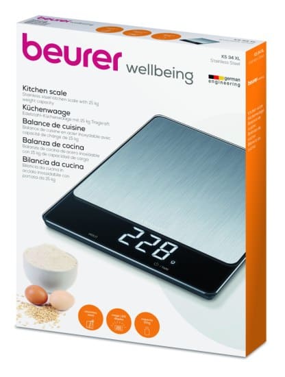 Beurer Ζυγαριά Κουζίνας από Ανοξείδωτο Ατσάλι KS 34 XL SS - Image 4
