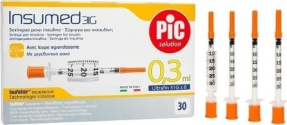 Σύριγγες Ινσουλίνης 0,3ml (31G) x 8.00mm PIC (30τμχ) ΙΑΤΡΙΚΑ ΕΙΔΗ