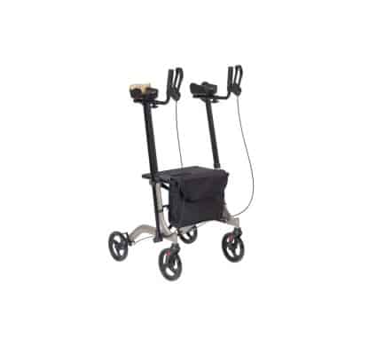 Mobiak Περιπατητήρας Rollator Αλουμινίου με Λαβή και Στήριξη Πήχη (Μαύρος) - Image 3