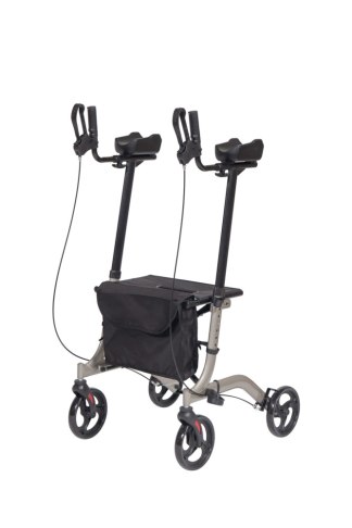 Mobiak Περιπατητήρας Rollator Αλουμινίου με Λαβή και Στήριξη Πήχη (Μαύρος)