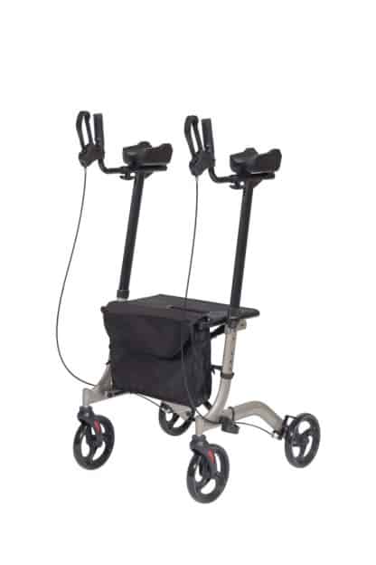 Mobiak Περιπατητήρας Rollator Αλουμινίου με Λαβή και Στήριξη Πήχη (Μαύρος)