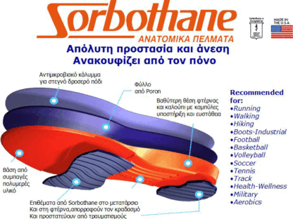 Sorbothane Ανατομικό Πέλμα – Ultrasole Work & Sport Insole Πέλματα