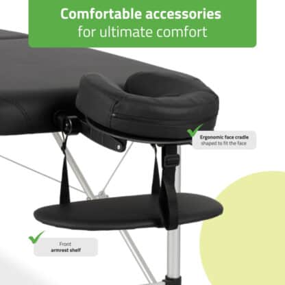Habys Φορητό Κρεβάτι Μασάζ Nina Comfy Base K515 Μαύρο Κλίνες Θεραπειών