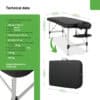 Habys Φορητό Κρεβάτι Μασάζ Nina Comfy Base K515 Μαύρο Κλίνες Θεραπειών