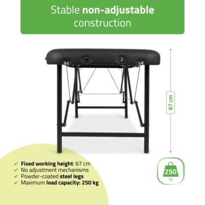 Habys Φορητό Κρεβάτι Μασάζ Rico 60 cm Comfy Base K515 Μαύρο Κλίνες Θεραπειών