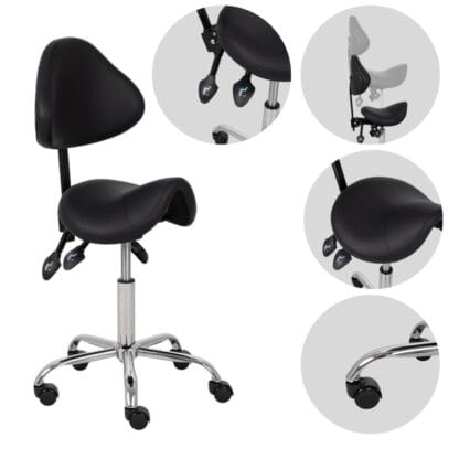 Habys Σκαμπό Saddle SOLA, Comfy Base K515 Μαύρο Επαγγελματικά Σκαμπό