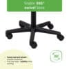 Habys Σκαμπό TIMO, Comfy Base K521 Γκρι Επαγγελματικά Σκαμπό