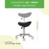 Habys Σκαμπό με Σέλα LILA, PVC K515 Μαύρο Επαγγελματικά Σκαμπό Habys Σκαμπό με Σέλα LILA, PVC K515 Μαύρο Επαγγελματικά Σκαμπό