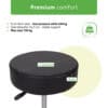 Habys Σκαμπό MOBI, Comfy Base K515 Μαύρο Επαγγελματικά Σκαμπό