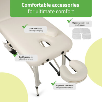 Aveno Life – Πτυσσόμενο Κρεβάτι Μασάζ Vera 60 Comfy Base K501 – Λευκό Κλίνες Θεραπειών